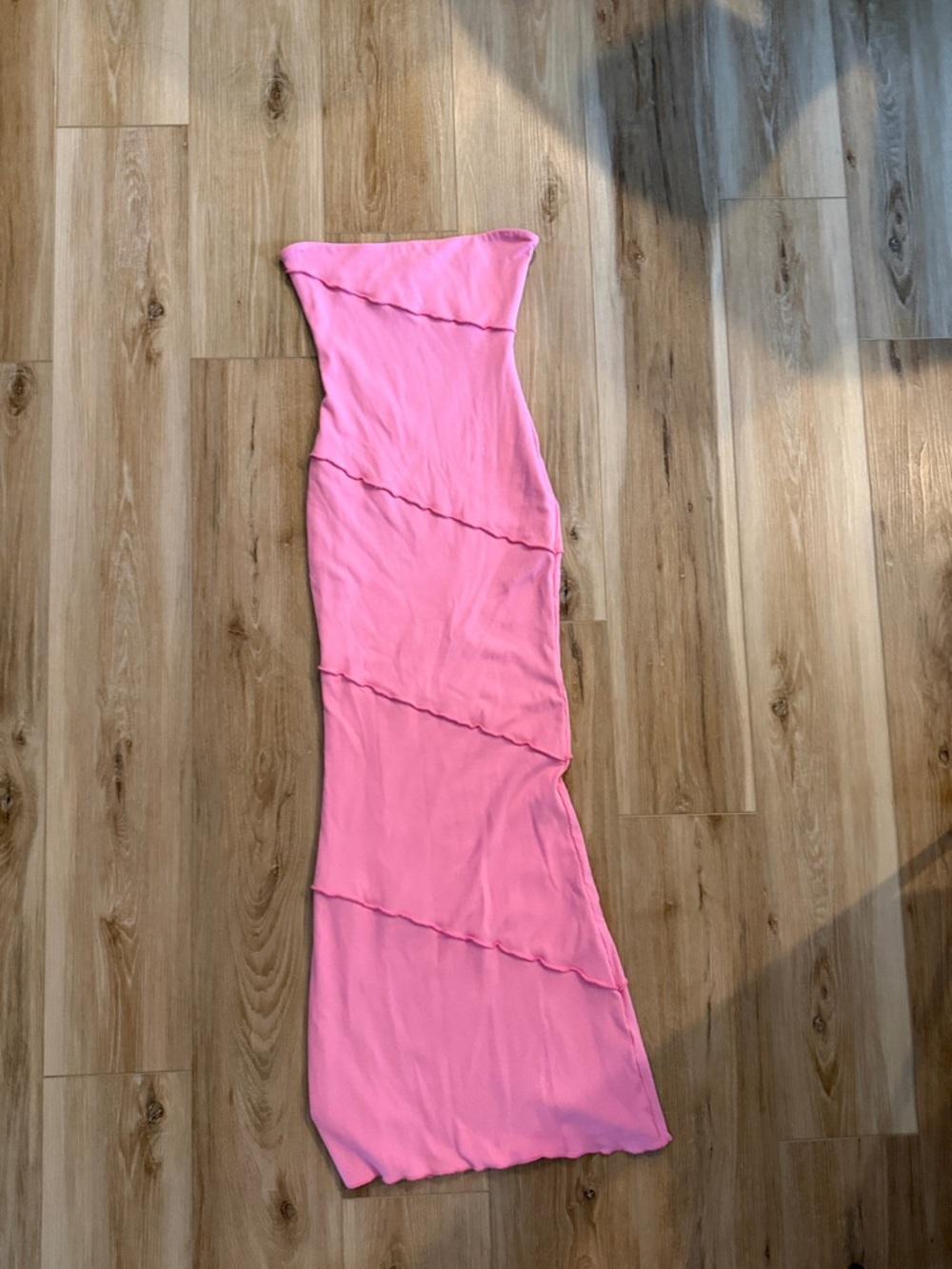 White Fox Boutique Pink Strapless Midi Dress
